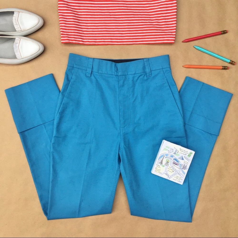 The Script ❉ Claudia High Waist Cuff Ankle Pants La Mer Blue Size 0